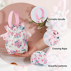 10 pochette à cordon en tissu à imprimé floral&nbsp;ABAG-DC0001-09B