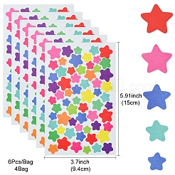 4 пакетик бумажных наклеек с рисунком в виде звезд&nbsp;AJEW-FS0001-16