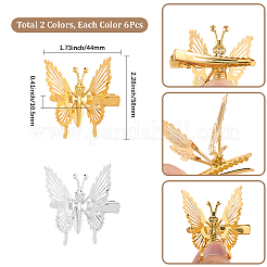 12 шт. 2-х цветные заколки для волос из сплава кожи аллигатора для женщин&nbsp;OHAR-SP0001-08