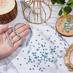 2 нити окрашенных синтетических бирюзовых бусин&nbsp;G-DC0001-62