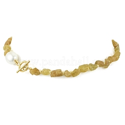 Collares de apatita amarilla natural en bruto&nbsp;NJEW-JN06638