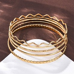 5 Armreif-Set aus 304 Edelstahl für Damen&nbsp;LS-BJEW-S162-01C-G