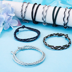 32 bracelet de perles tressées en polyester et élasthanne&nbsp;BJEW-TAC0064
