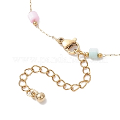 Ожерелья из натуральных ракушек и звеньев цепи из нержавеющей стали 304&nbsp;NJEW-JN05452