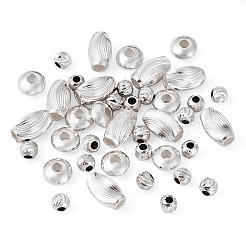 40 Stück 4 Stil 925 gewellte Abstandsperlen aus Sterlingsilber&nbsp;STER-TA0001-34