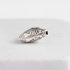 Тибетский стиль резные сердце сплава цинка бисером&nbsp;TIBEB-M028-01AS