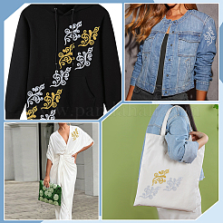 6 пара 2-х цветных аппликаций с цветочным узором в этническом стиле&nbsp;PATC-ME0001-14