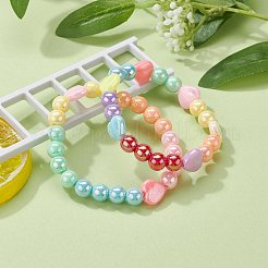 Set di braccialetti elasticizzati con perline acriliche opache per bambini&nbsp;BJEW-JB06406