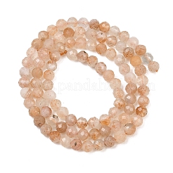 Нити бусин из натурального золота из солнечного камня&nbsp;G-B175-D11-4mm