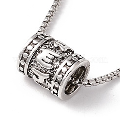 Collana pendente a colonna in lega con 201 catene a scatola in acciaio inossidabile&nbsp;NJEW-E016-20AS
