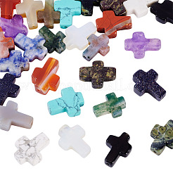 28 шт. 14 стили бусин из смешанных драгоценных камней&nbsp;G-TA0002-84