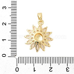 Латунные микропаве прозрачные подвески с фианитом&nbsp;KK-G542-04G-02