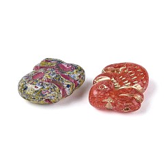 Picasso-Backfarbe und mit Goldmetall durchzogene Glasperlen&nbsp;DGLA-T004-72M