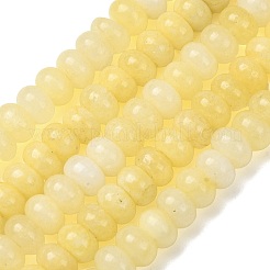 Teñidos naturales blancas abalorios de jade hebras&nbsp;GG-CBA9281-A15-5x8mm