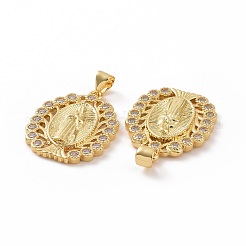 Латунные микропаве прозрачные подвески с фианитом&nbsp;ZIRC-F135-21G