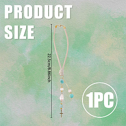 Подвеска из стекла и сплава с натуральным амазонитом&nbsp;HJEW-WH00102