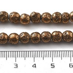 Galvanisierte natürliche Lavasteinperlenstränge&nbsp;G-A251-B01-01A