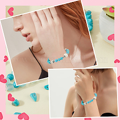 2 нить синтетических бирюзовых бусин&nbsp;G-PA0001-55