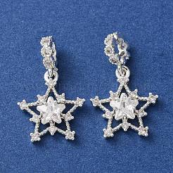 Europäische Anhänger mit klarem Zirkonia in Pavé-Fassung aus Messing&nbsp;CU-CBAEC99-26S