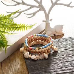 Ensemble de bracelets extensibles en perles heishi en argile polymère faits à la main&nbsp;BJEW-JB07355