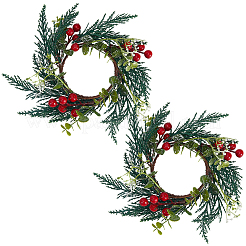 ПП пластик и пенопласт и проволока рождественский венок&nbsp;AJEW-WH20060-21