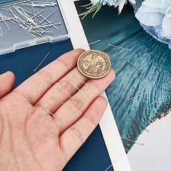 60 шт. 925 булавки с головкой из стерлингового серебра&nbsp;STER-PH0001-87