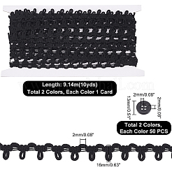 20 ярд 2-цветной эластичной кружевной отделки Chinlon&nbsp;DIY-PH0008-47