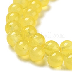 Hilos de cuentas redondas de vidrio imitación jade con pintura para hornear&nbsp;DGLA-Q021-8mm-24