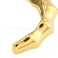 Brazaletes abiertos de acero inoxidable 304 con diseño de palo de bambú para mujer&nbsp;BJEW-Q344-01G