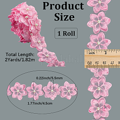 2 ярд цветочной кружевной отделки из полиэстера&nbsp;OCOR-CY0002-69A
