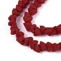 Brins de perles de verre opaques givrées&nbsp;GLAA-N017-4mm-15