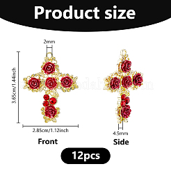 12 шт. подвески из сплава светлого золота со стразами&nbsp;RELI-DC0001-01