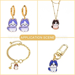 30 шт. подвески из сплава с принтом кошки&nbsp;ENAM-CJ0005-57