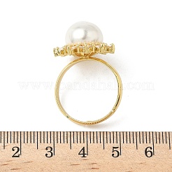 Anelli regolabili in ottone micro pavé di zirconi cubici per le donne&nbsp;LS-RJEW-K295-01G