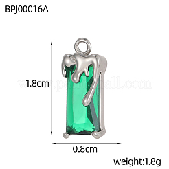 Прямоугольные подвески из нержавеющей стали 304 с кубическим цирконием&nbsp;STAS-OY004-21P