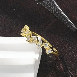 Кольца-манжеты из прозрачного кубического циркония&nbsp;RJEW-G337-03G