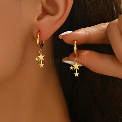 Серьги-кольца из нержавеющей стали в форме звезды&nbsp;RH0500