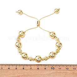 Латунные круглые бусины слайдер браслеты для женщин&nbsp;LS-BJEW-D357-06B-G