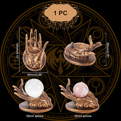 Piedistallo espositore con sfera di cristallo in resina&nbsp;AJEW-WH0312-46B