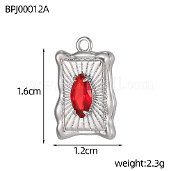 Прямоугольные подвески из нержавеющей стали 304 с кубическим цирконием&nbsp;STAS-OY004-20P