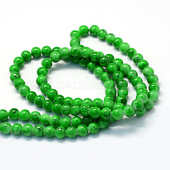 Выпечки расписные стеклянные круглые бусины пряди&nbsp;X-DGLA-Q019-8mm-50