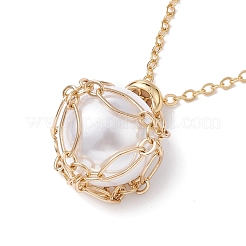 Chaînes en laiton pochette en macramé support de pierre vide pour la fabrication de colliers pendentifs&nbsp;NJEW-JN04475-01