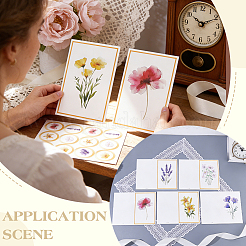12 postal de papel con flores&nbsp;DIY-WR0005-62