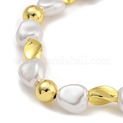 Placcatura in ottone e plastica abs perle collane di perline per le donne&nbsp;NJEW-C059-11G