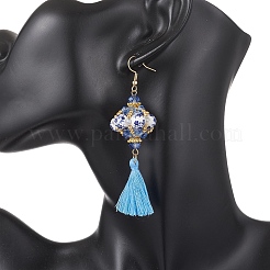 Подвески в виде стеклянного фонарика с семенами&nbsp;EJEW-MZ00671