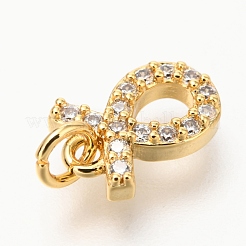 Латунные микропаве прозрачные кубические циркониевые подвески&nbsp;ZIRC-O036-30G-E