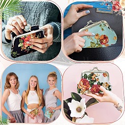 Stoffportemonnaies mit Blumendruck&nbsp;AJEW-YWC0001-11A