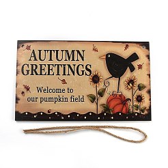 Porte en bois halloween suspendu panneau de bienvenue&nbsp;HJEW-Z002-04E