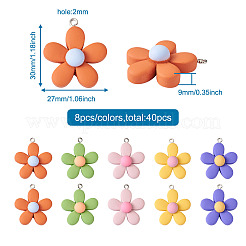 40шт 5 цвета подвески из смолы&nbsp;RESI-TA0001-40