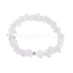 Braccialetti elastici con perline di cristallo di quarzo naturale per le donne&nbsp;BJEW-JB12304-02